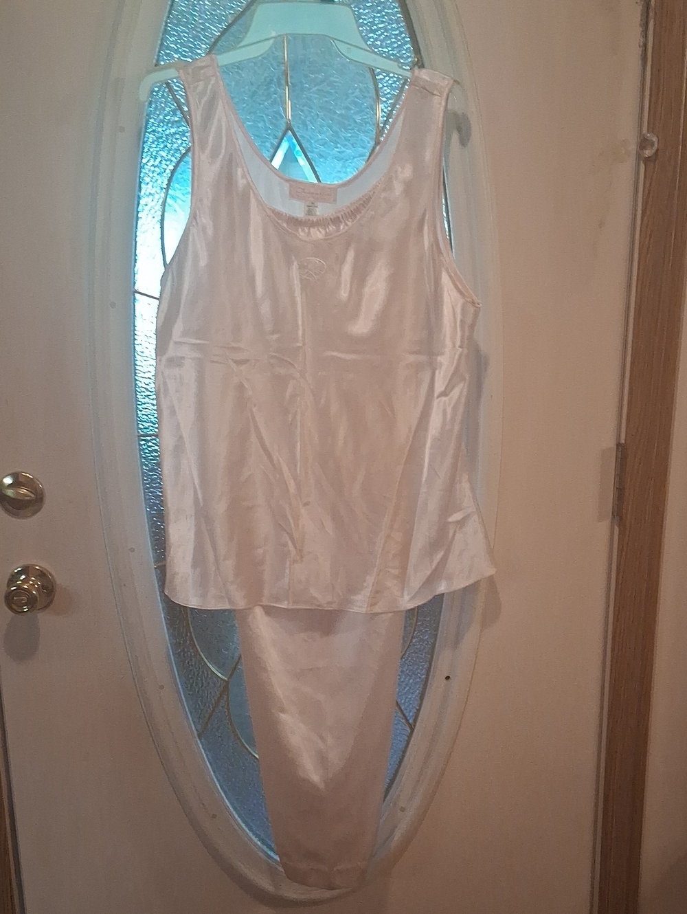 Oscar de la Renta In Baby Pink Satin Camisole and Sleep Pants N W O T